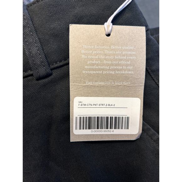 Everlane The Organic Straight-Leg Pant in Black 2 NWT - Picture 7 of 9